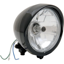 Drag Specialties 5-3/4" Head Light with Visor - Clear Lens - Black 2001-0551_255531