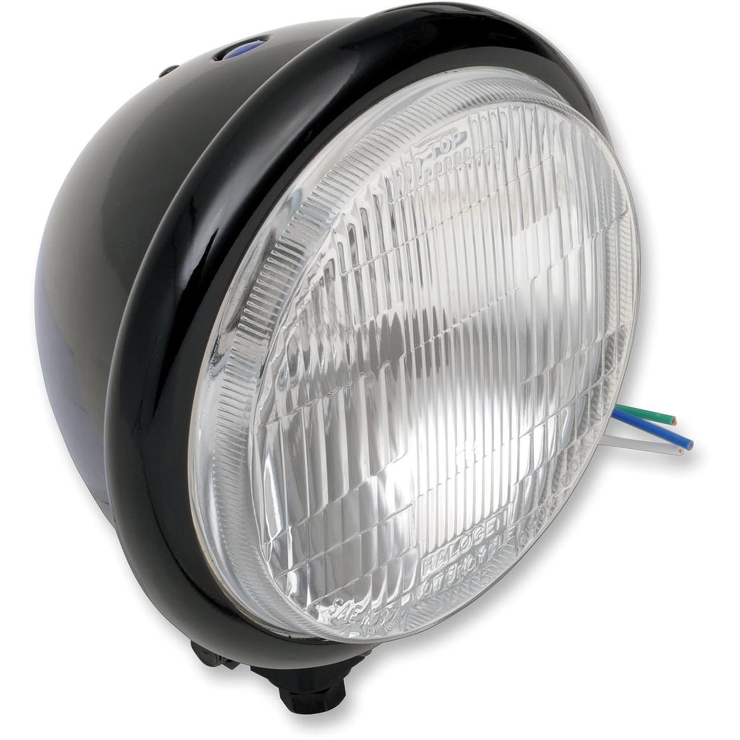 Drag Specialties Bottom Mount H4 Headlight - 5-3/4" - Black 2001-0553_255533