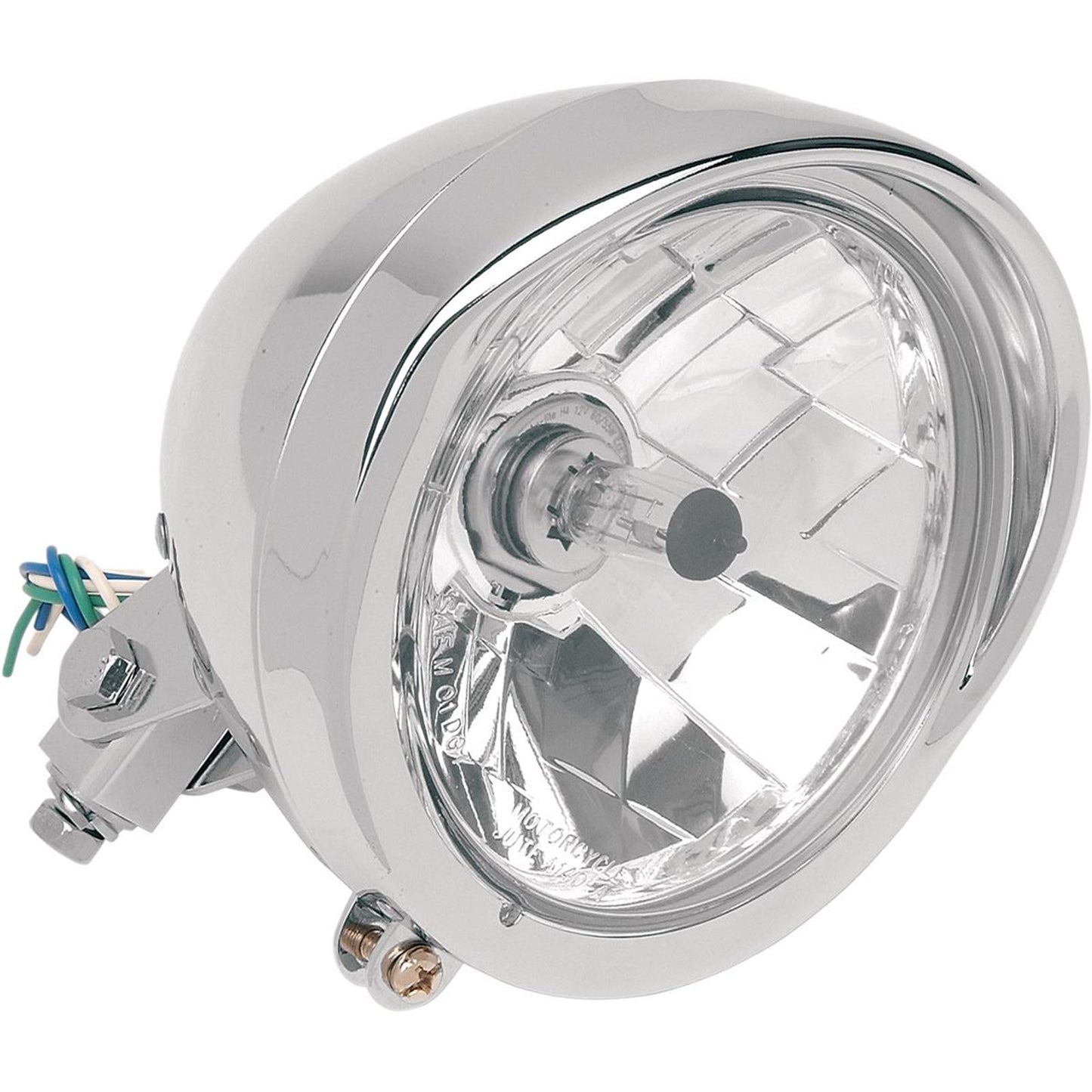 Drag Specialties 5-3/4" Head Light with Visor - Clear Lens - Chrome 2001-0095_255612