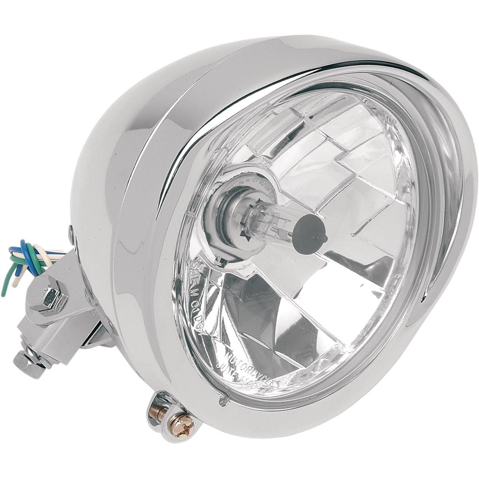 Drag Specialties 5-3/4" Head Light with Visor - Clear Lens - Chrome 2001-0095_255612