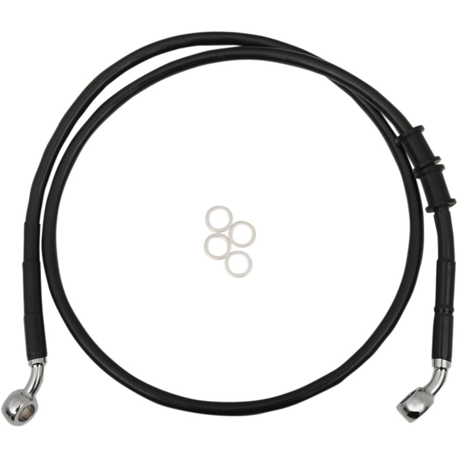 Drag Specialties Front Brake Line - XL - Black +12" 1741-5411_255649