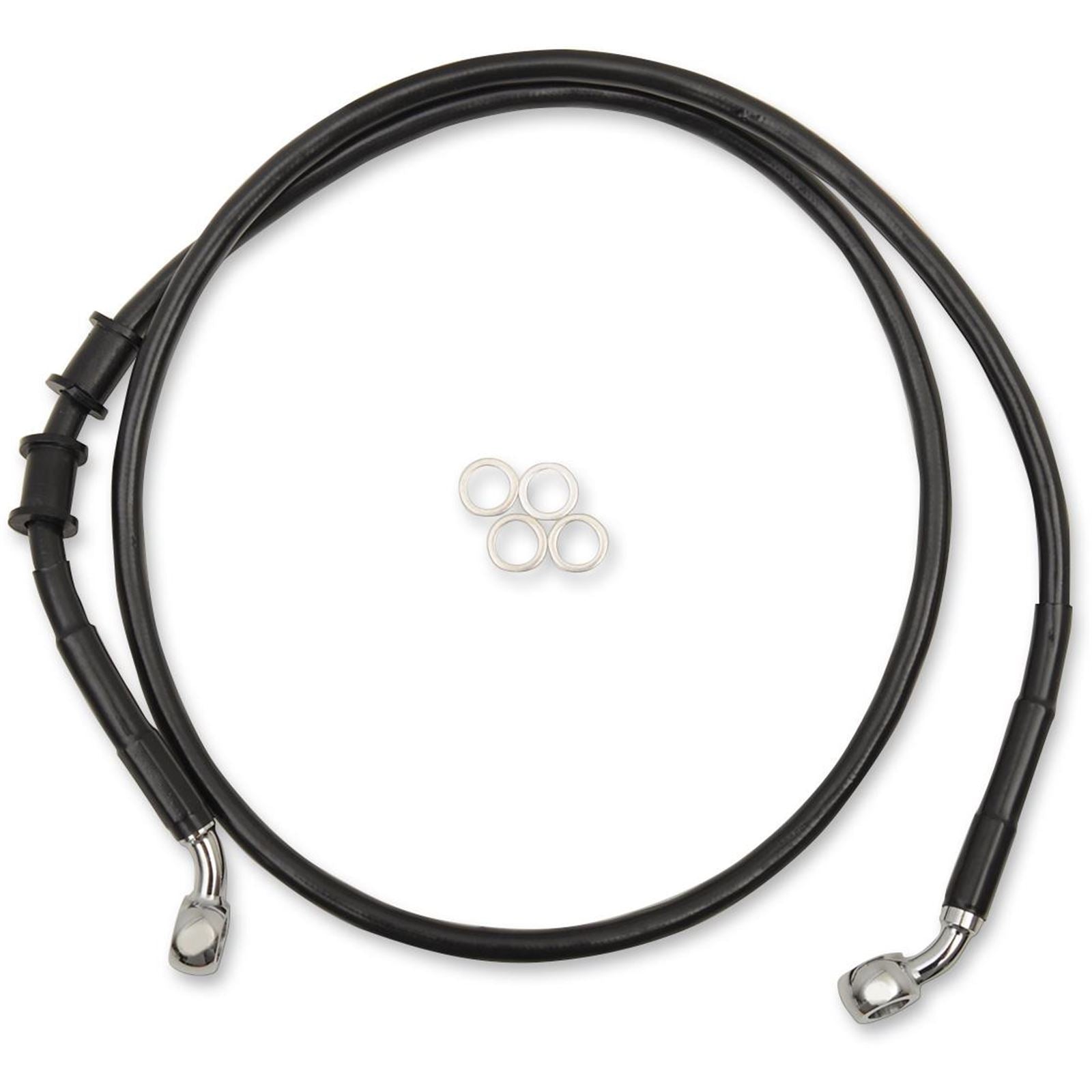 Drag Specialties Front Brake Line - XL - Black +10" 1741-5381_255684