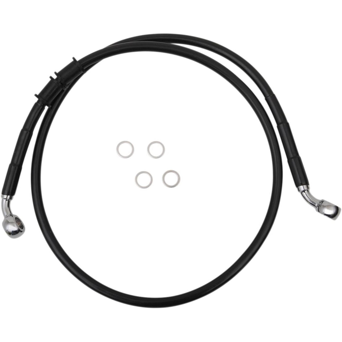 Drag Specialties Front Brake Line - XL - Black +6" 1741-5363_255704