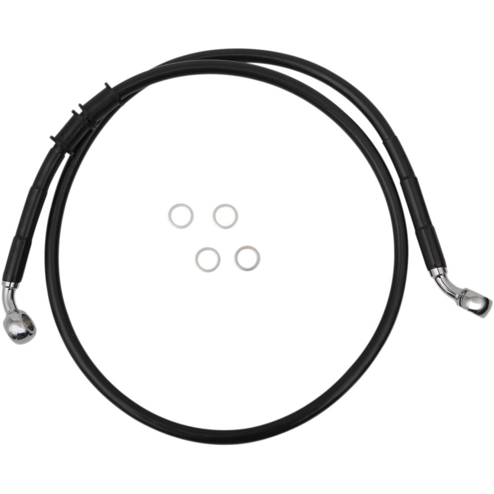 Drag Specialties Front Brake Line - XL - Black +6" 1741-5363_255704