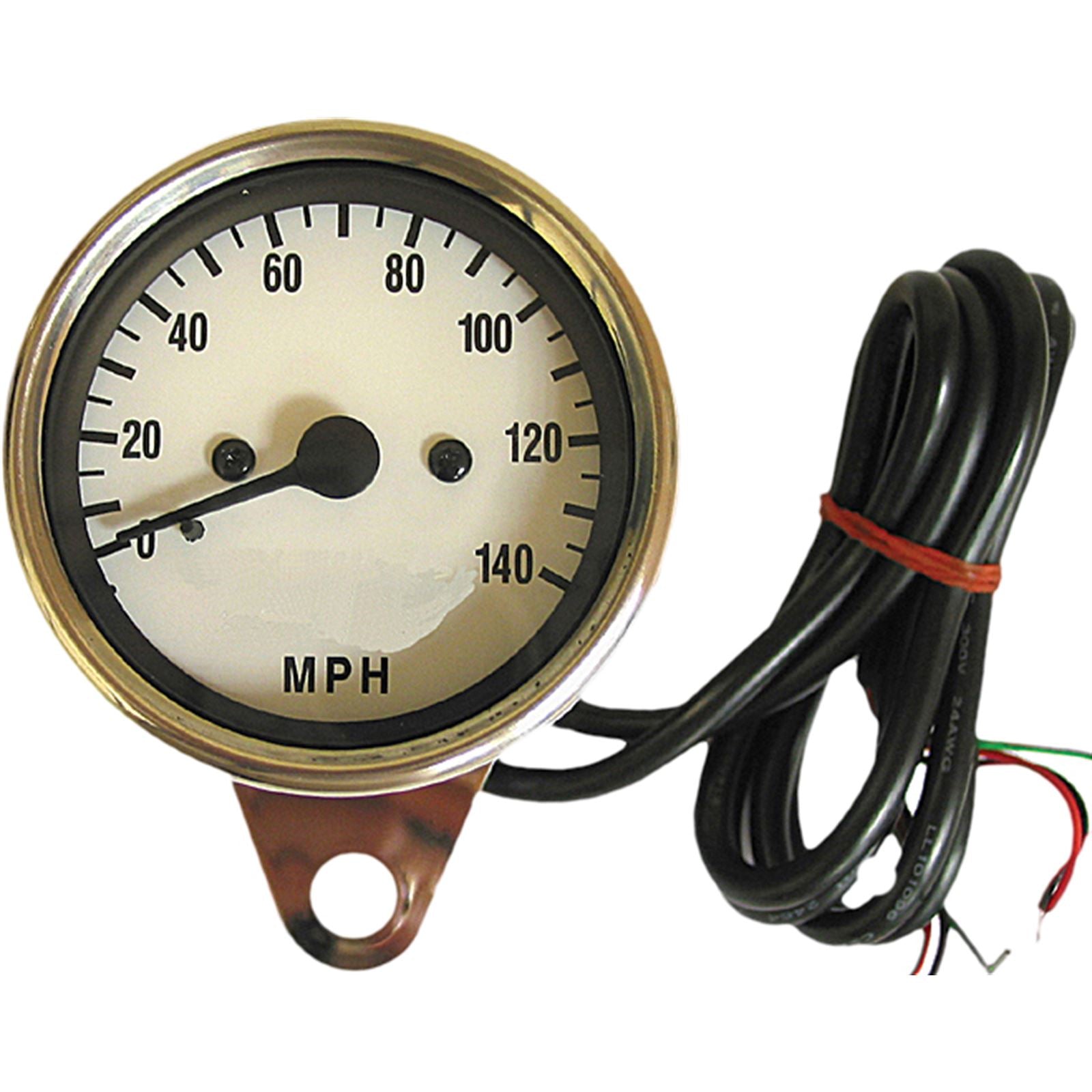 Harddrive Mini Electronic Speedo White Faced Led Lights 21-6885W_255764