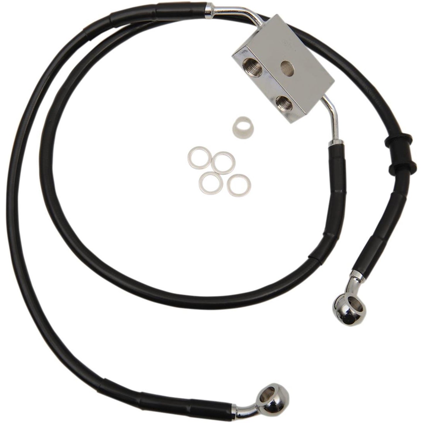 Drag Specialties Front Brake Line - XL - Black +4" 1741-5319_255782