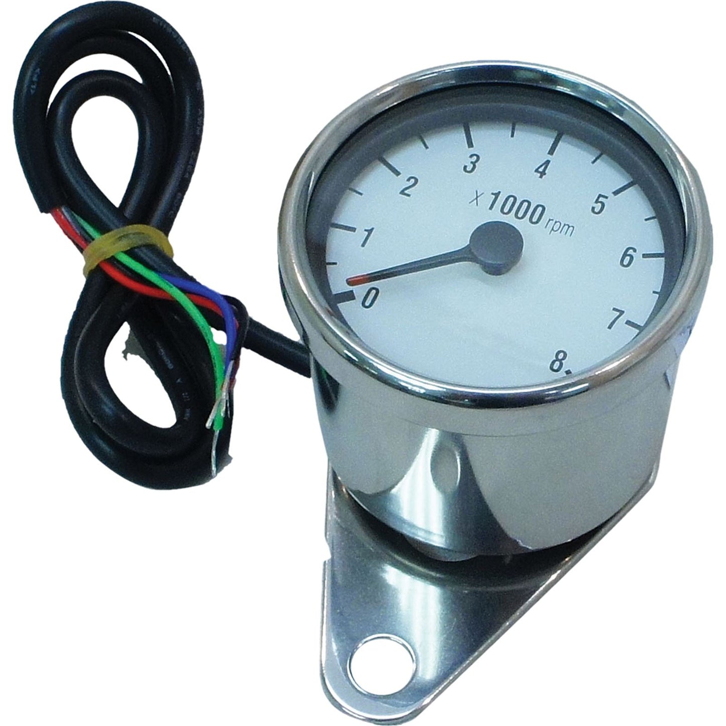 Harddrive Mini 8000 RPM Tachometer White Face 21-6910W_255786