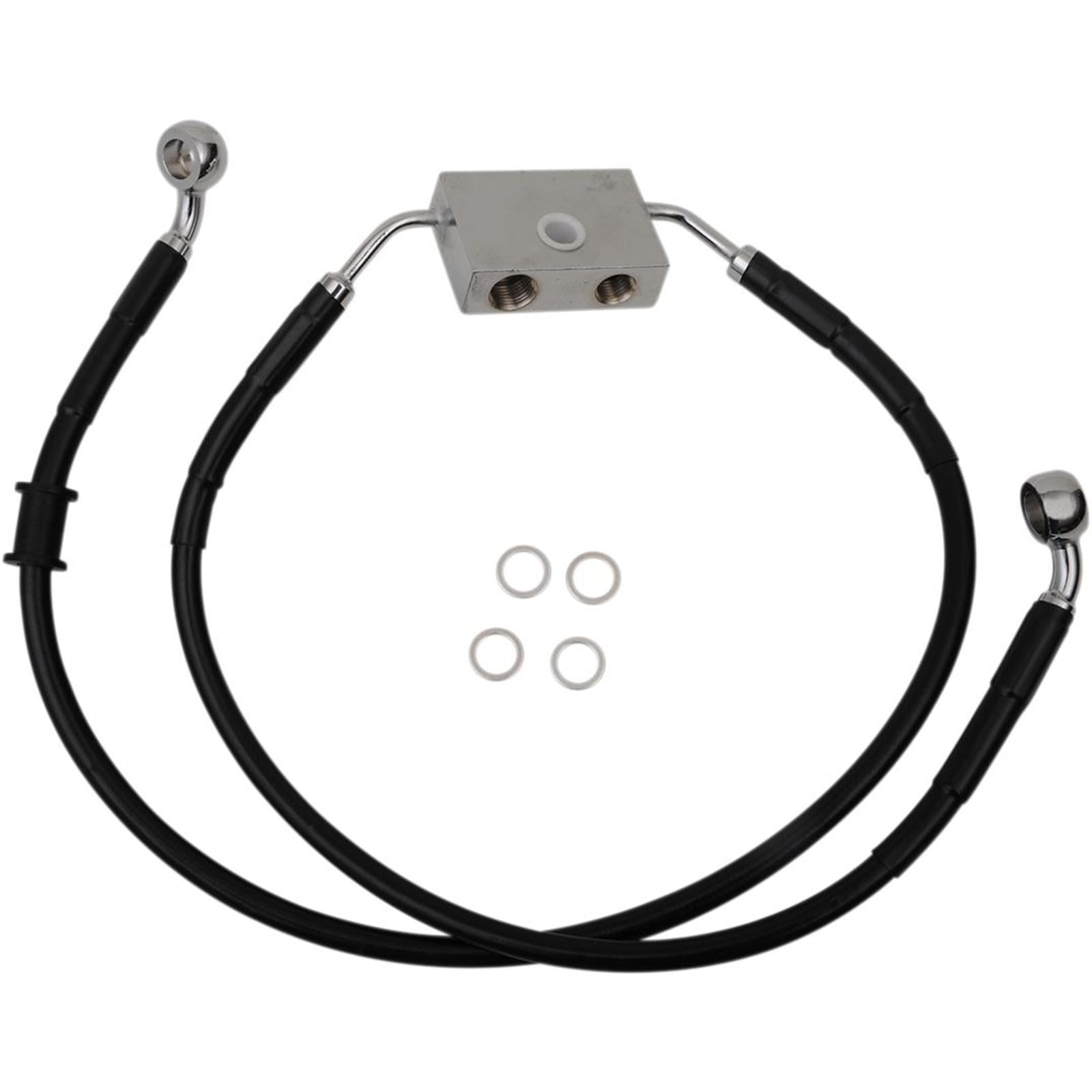 Drag Specialties Front Brake Line - XL - Black +4" 1741-5305_255806
