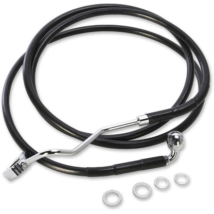Drag Specialties +6" Brake Line - Front - Black Vinyl - 15+FLTR [MPN: 1741-4507]_255844