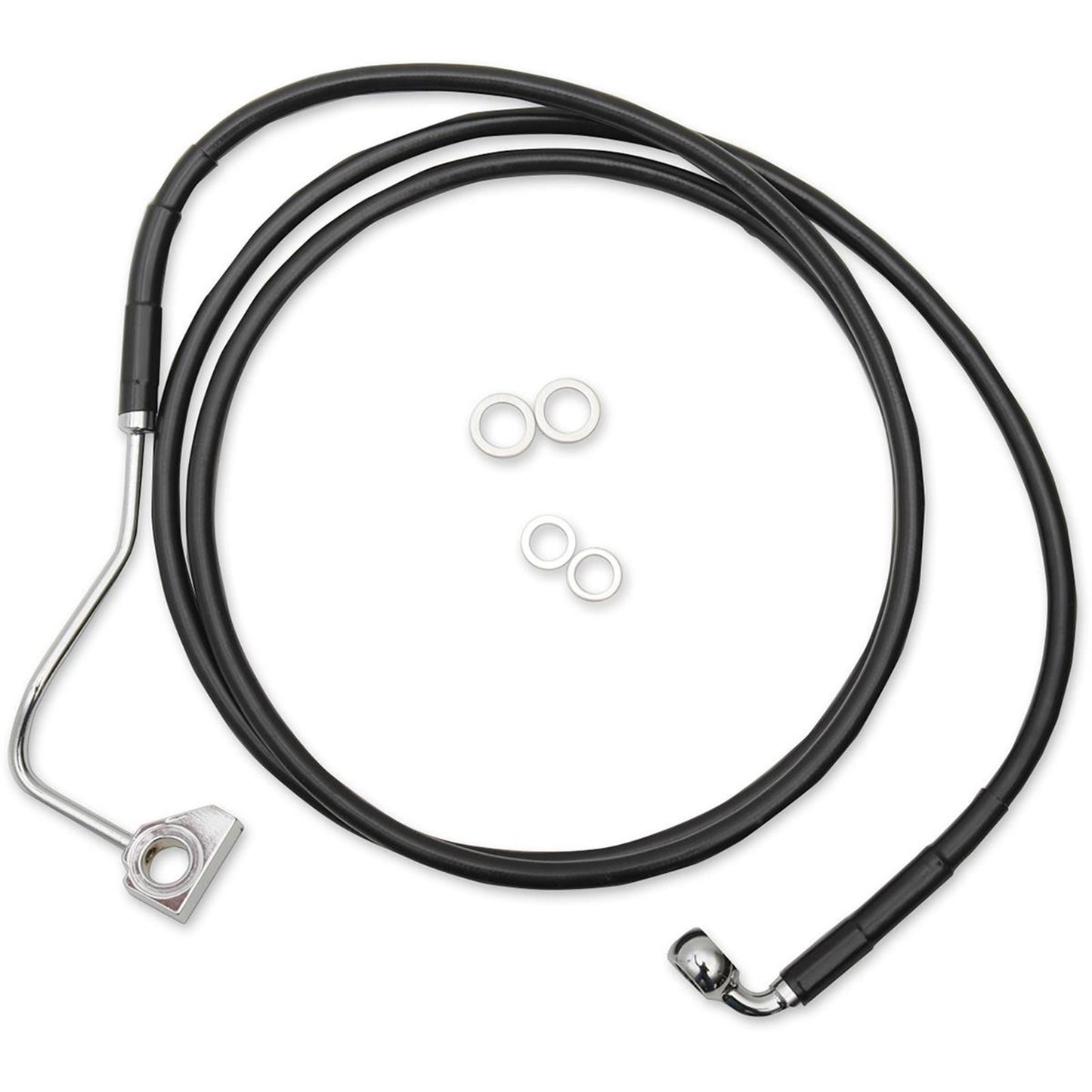 Drag Specialties +8" Brake Line - Front - Black Vinyl - 15+FLTR [MPN: 1741-4508]_255846