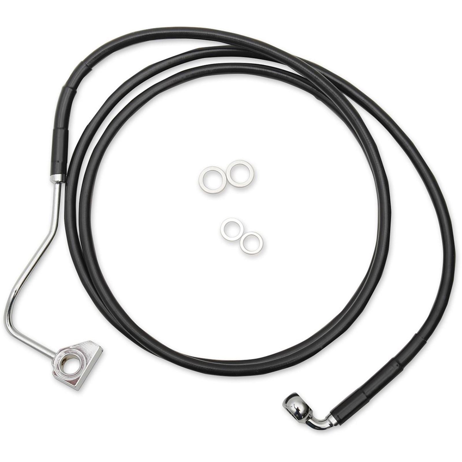 Drag Specialties +8" Brake Line - Front - Black Vinyl - 15+FLTR [MPN: 1741-4508]_255846