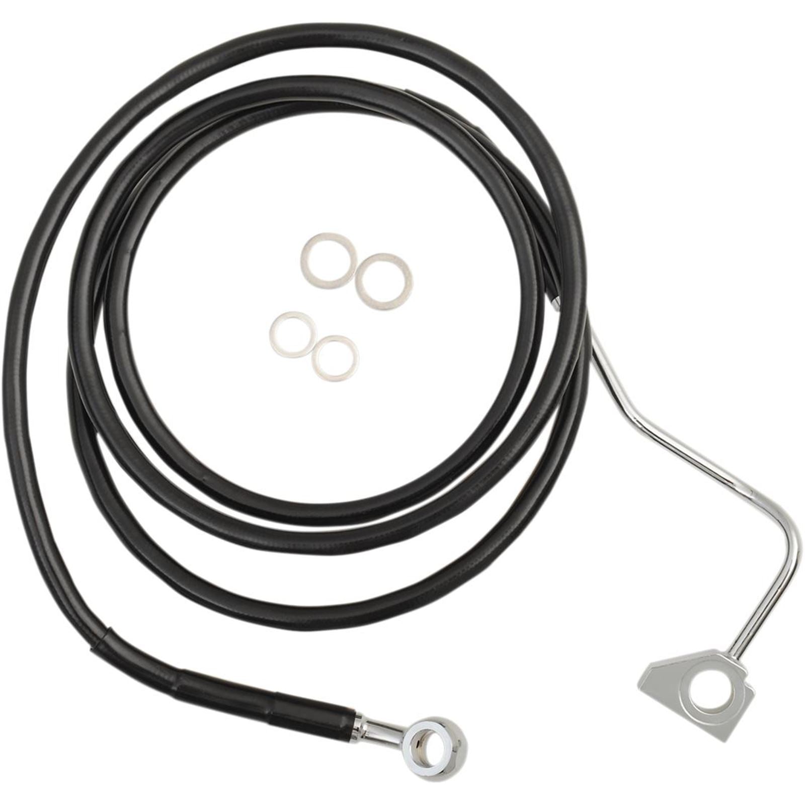 Drag Specialties +2" Brake Line - Front - Black Vinyl - 14-5FL with ABS [MPN: 1741-3995]_255868