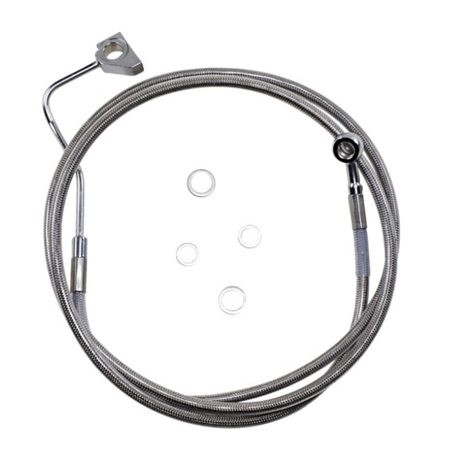 Drag Specialties +4" Brake Line - Front - Stainless Steel - 14-5FL with ABS [MPN: 1741-3990]_1546637