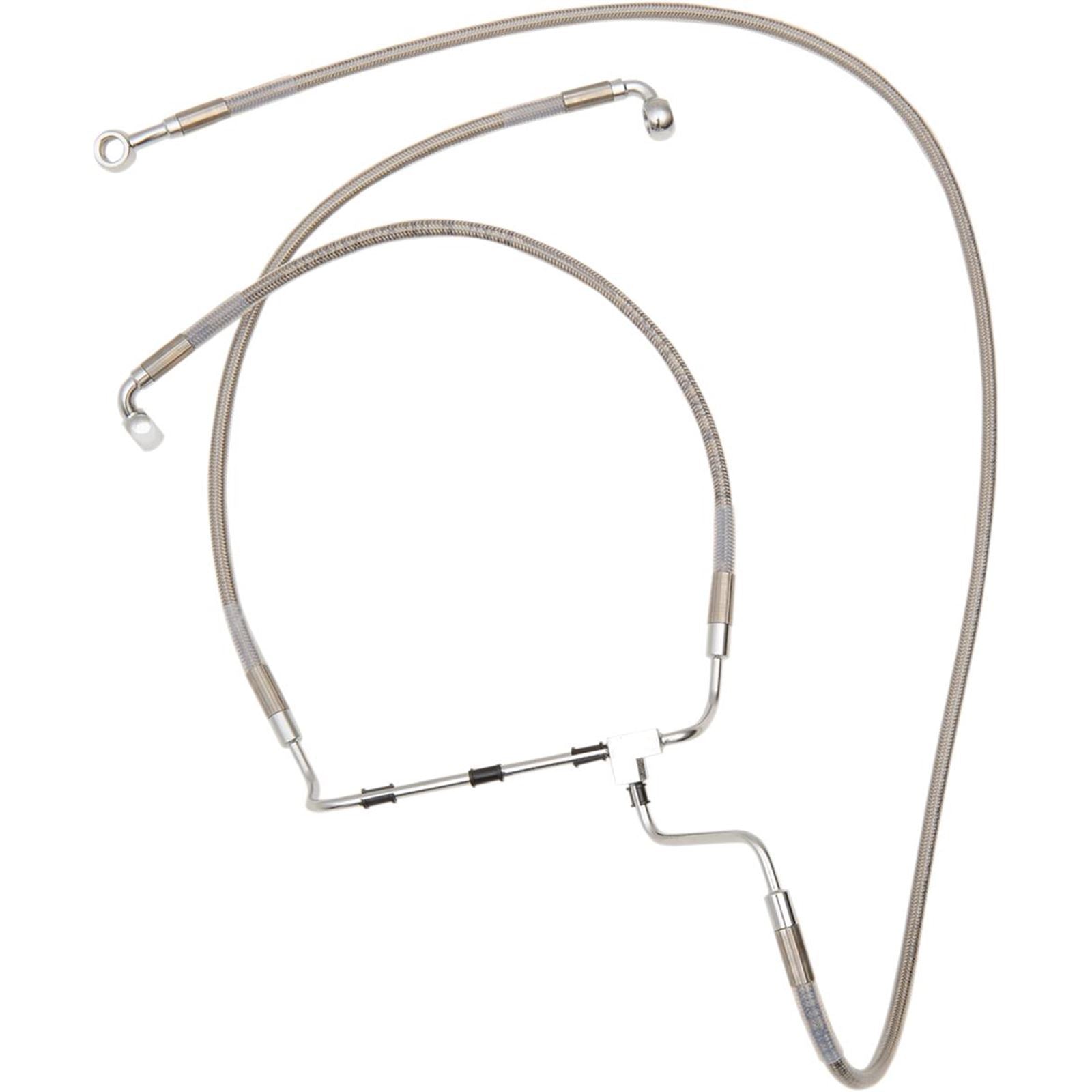 Drag Specialties +4" Brake Line - Front - Stainless Steel - 14-5FL with ABS OPEN BOX [MPN: 1741-3990]_1536183