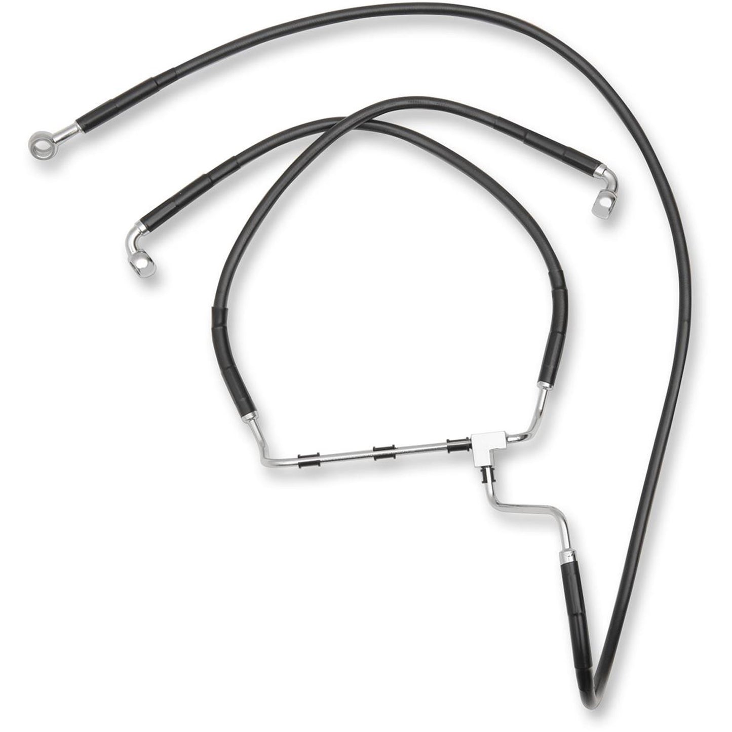 Drag Specialties +4" Brake Line - Front - Black Vinyl - 14-16FLHT [MPN: 1741-3978]_255887