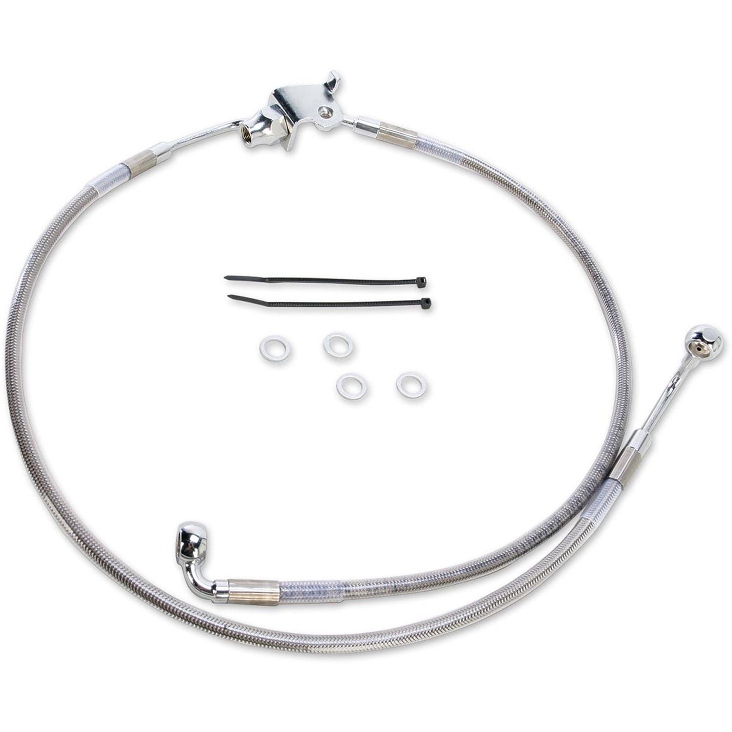 Drag Specialties Rear Brake Line - 25", 20" - Clear Stainless Steel [MPN: 1741-3849]_256014
