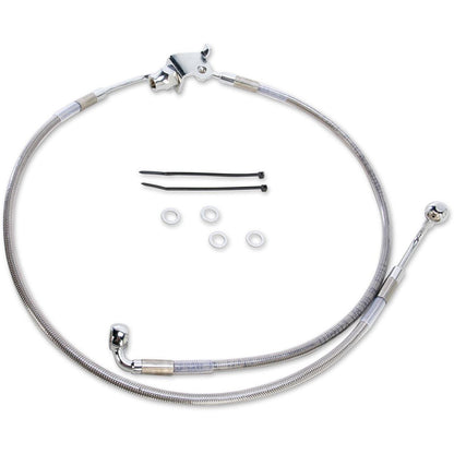Drag Specialties Rear Brake Line - 25", 20" - Clear Stainless Steel [MPN: 1741-3849]_256014