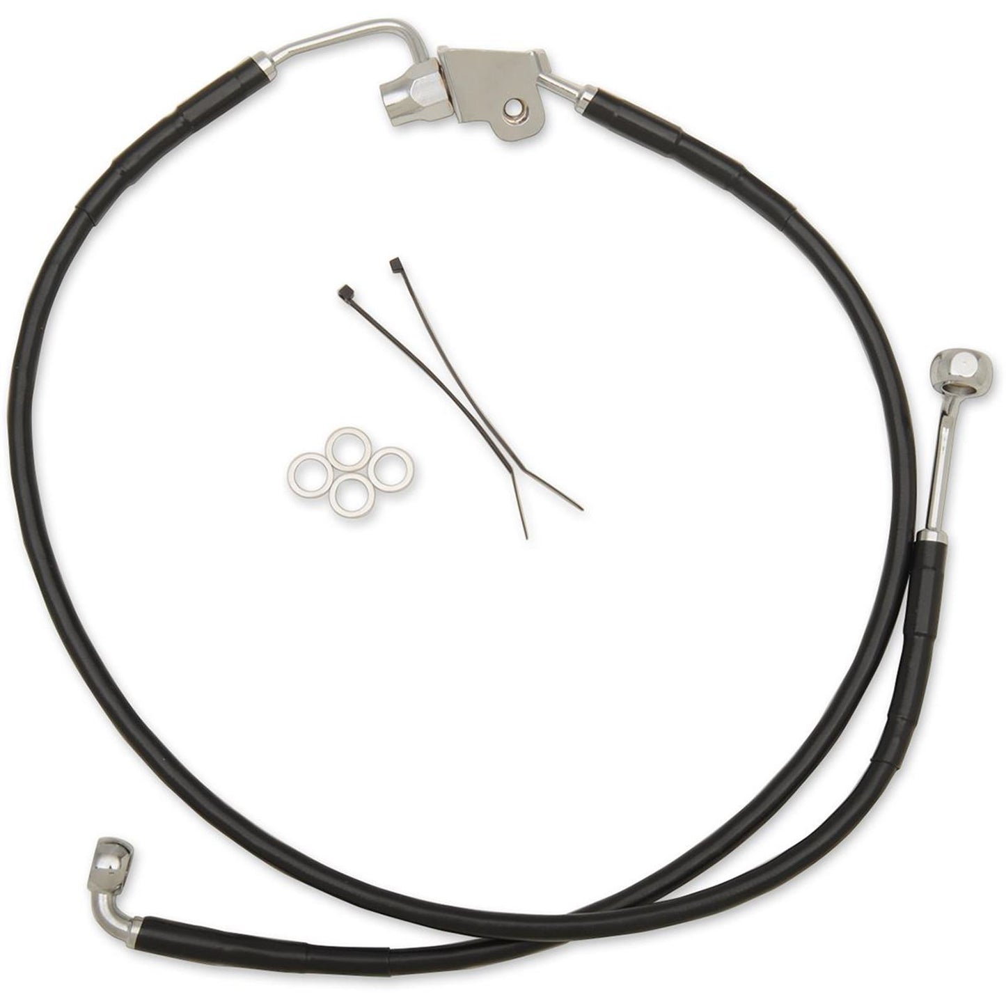 Drag Specialties Rear Brake Line - 25", 20" - Black Stainless Steel [MPN: 1741-3850]_256015