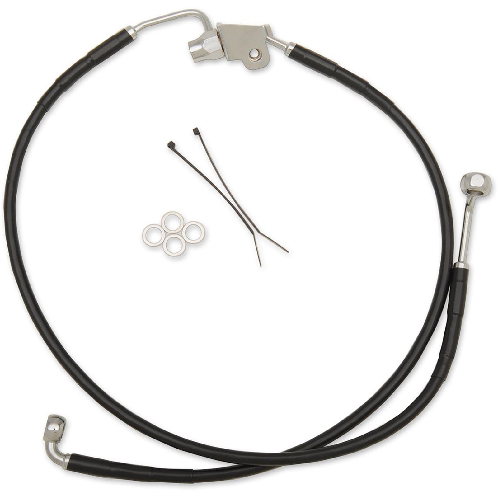 Drag Specialties Rear Brake Line - 25", 20" - Black Stainless Steel [MPN: 1741-3850]_256015
