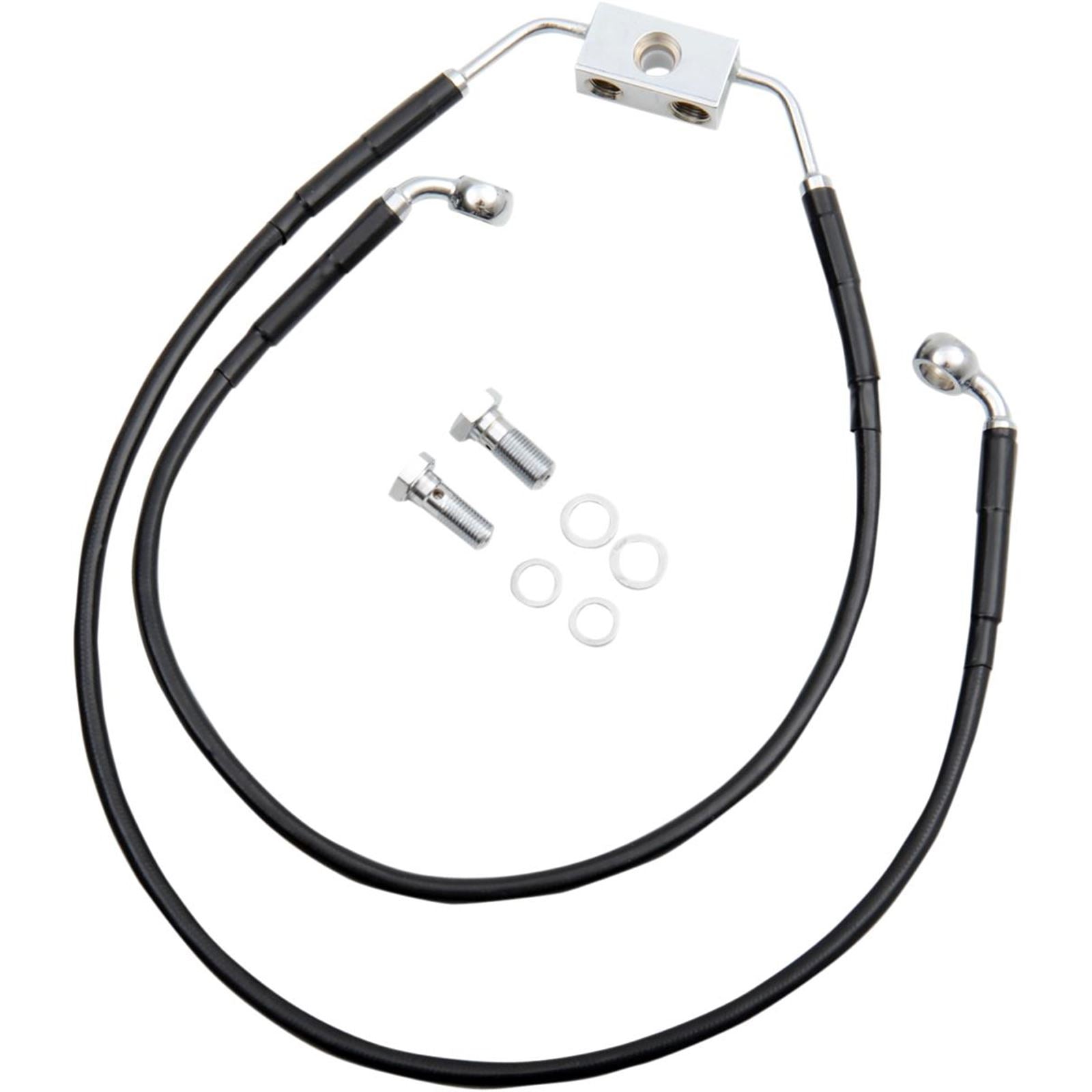 Drag Specialties +10" Brake Line - Front - Black Vinyl - 12-17FXDWG 1741-3844_256024