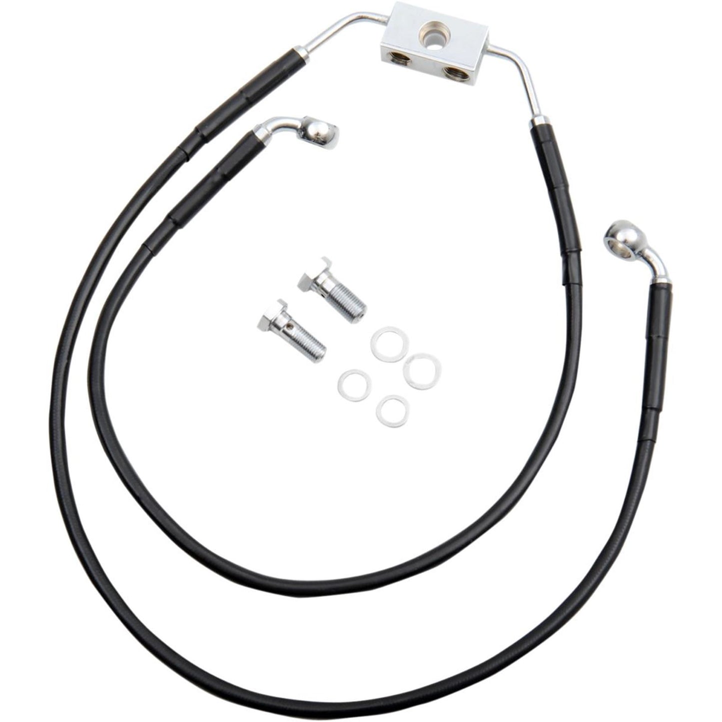 Drag Specialties +6" Brake Line - Front - Black Vinyl - FXDWG12-17 1741-3840_256037