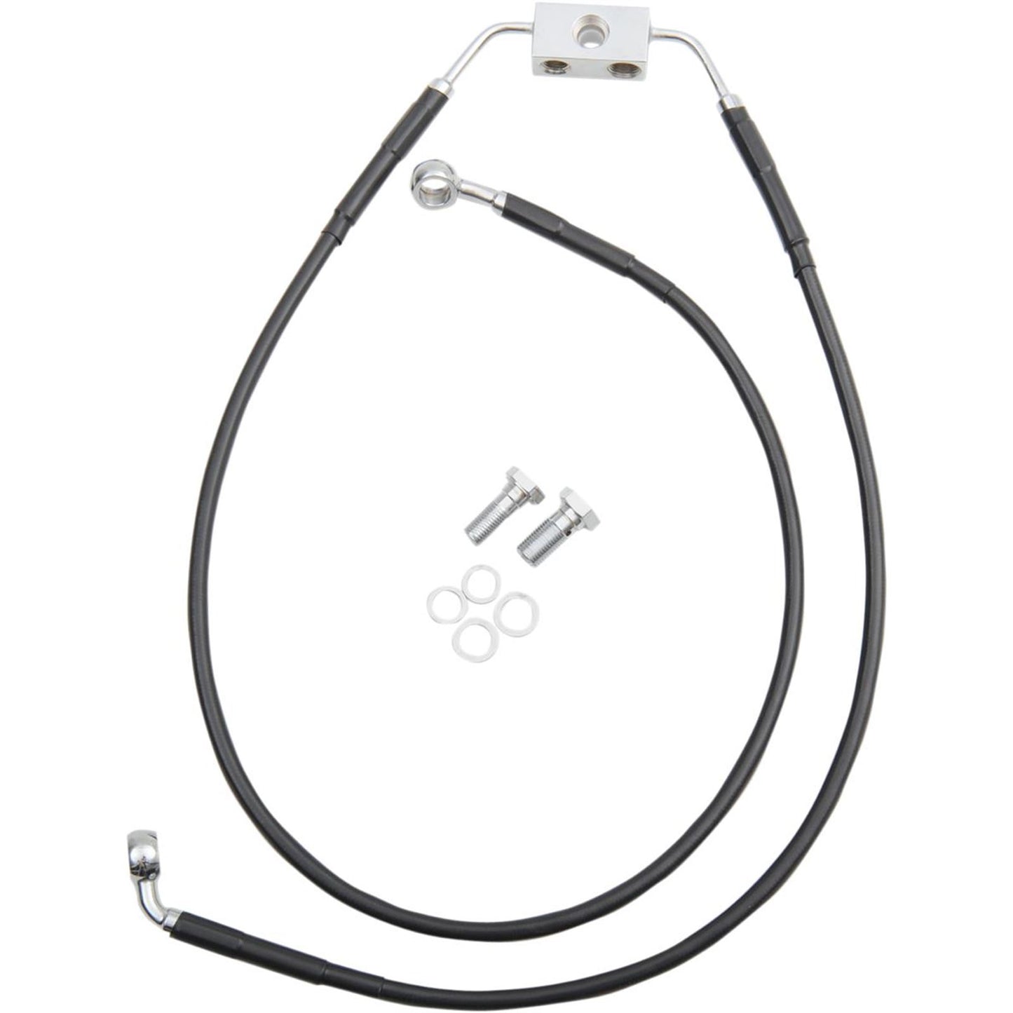 Drag Specialties +4" Brake Line - Front - Black Vinyl - FXDB2-17 1741-3802_256074