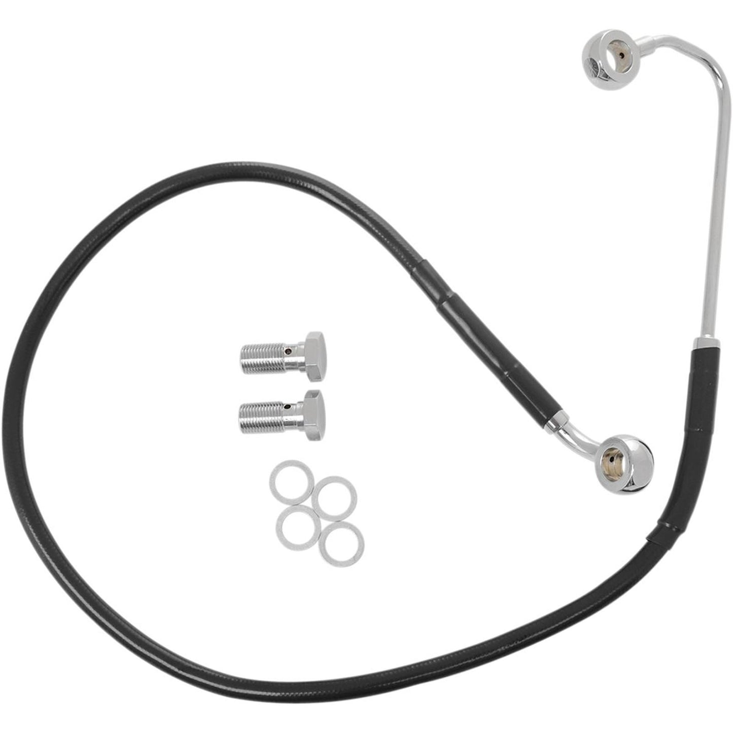 Drag Specialties +10" Brake Line - Front - Black Vinyl -  FXS2-13 1741-3774_256173