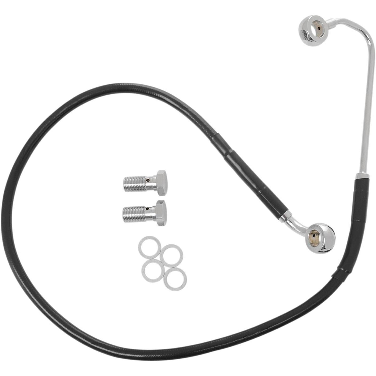 Drag Specialties +10" Brake Line - Front - Black Vinyl -  FXS2-13 1741-3774_256173