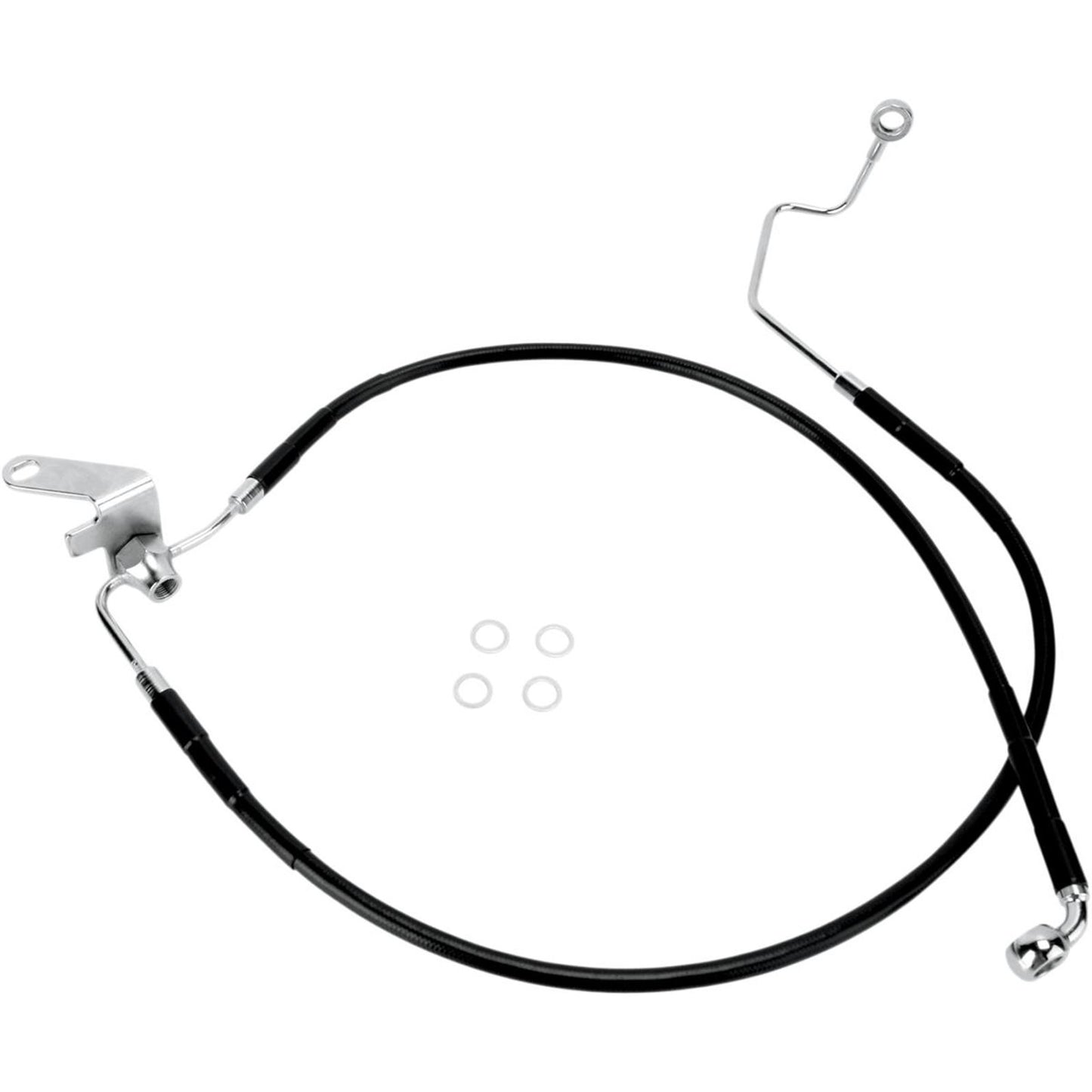 Drag Specialties +2" Brake Line - Rear - Black Vinyl - SFTL 04-5 1741-2955_256194