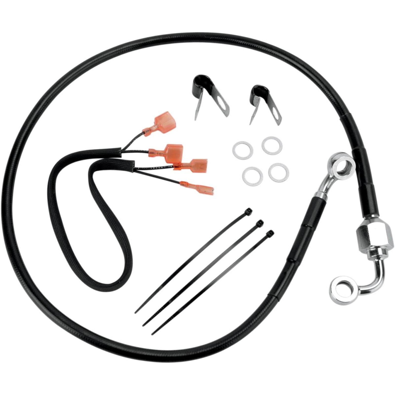 Drag Specialties Rear Brake Line - 29-1/4" - Black Stainless Steel [MPN: 1741-2960]_256196