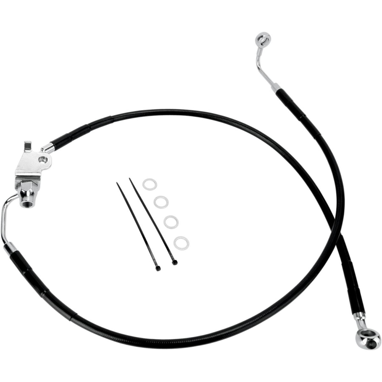 Drag Specialties Rear Brake Line - 29-5/8" - Black Stainless Steel [MPN: 1741-2961]_256197