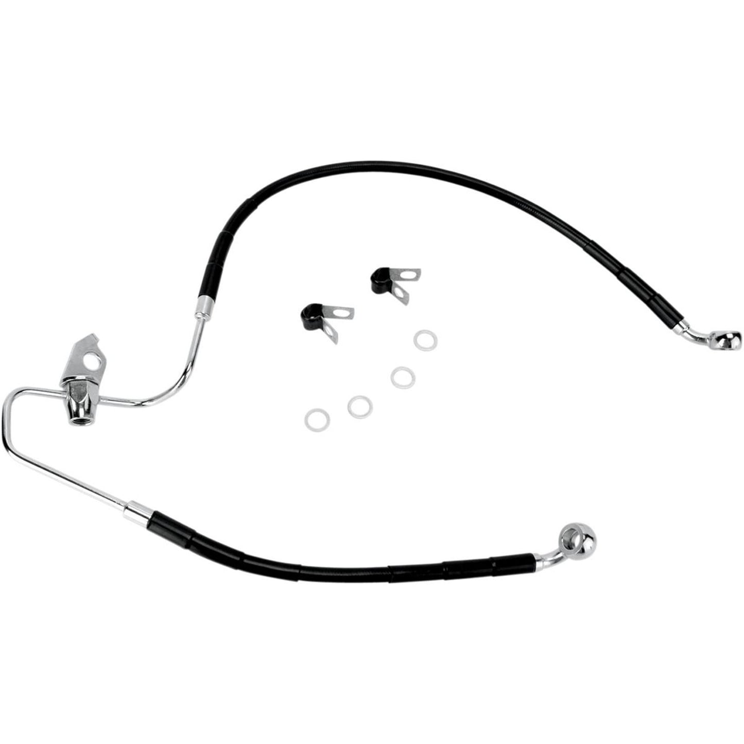 Drag Specialties Rear Brake Line - 42-3/8" - Black Stainless Steel 1741-2962_256198