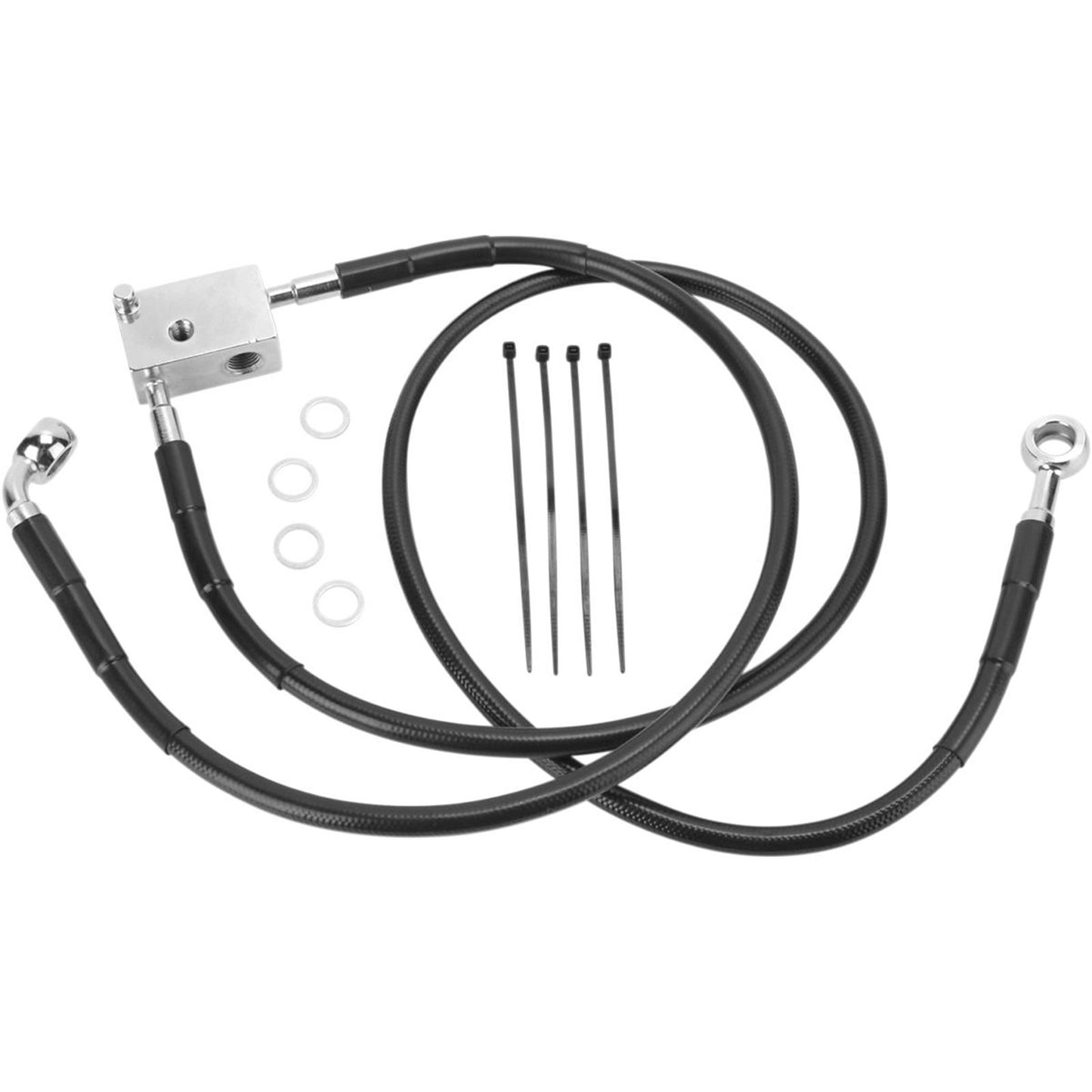 Drag Specialties +3" Brake Line - Rear - Black Vinyl -  SFTL 00-3 1741-2952_256203