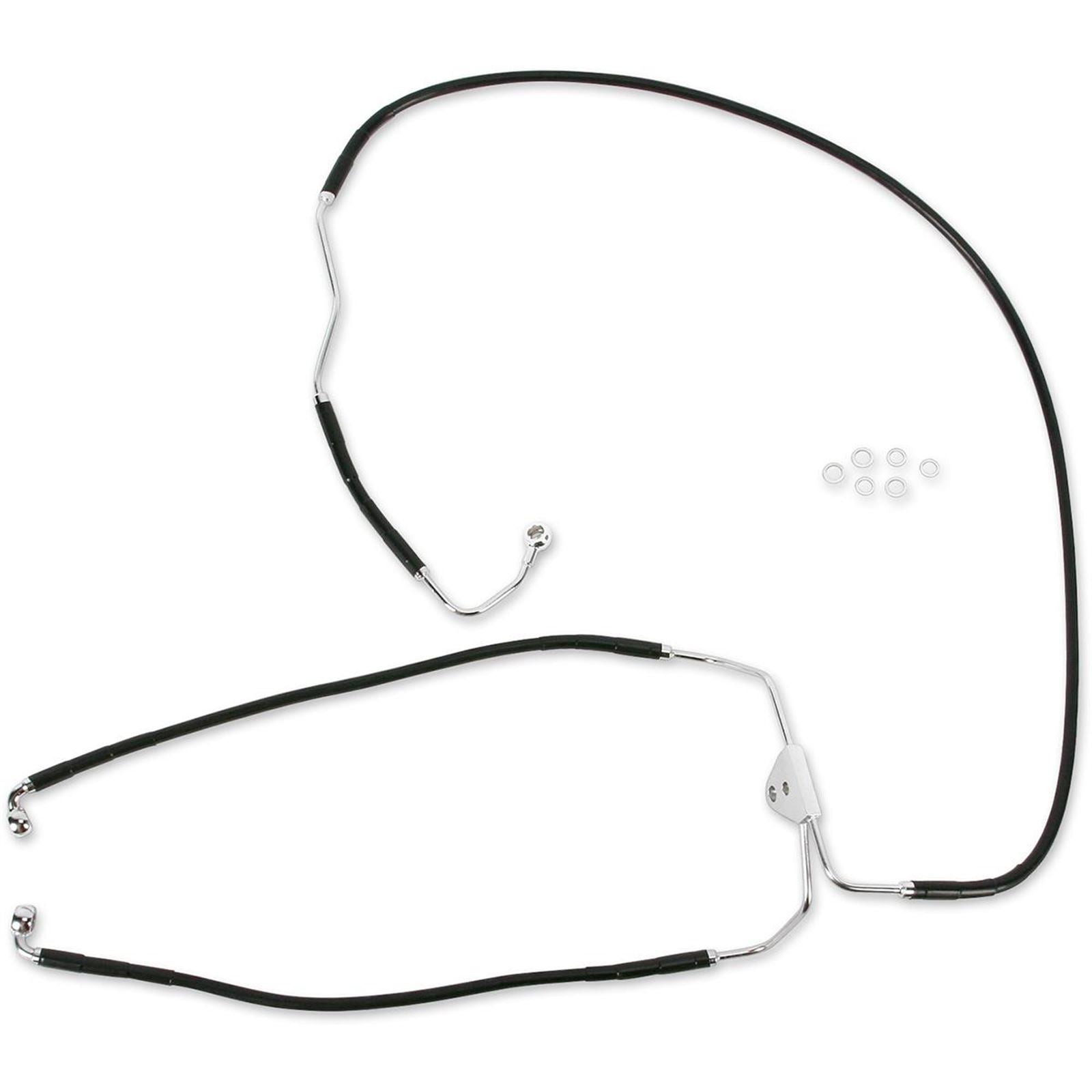 Drag Specialties Front Brake Line FLHT 09-13 ABS Black 1741-2939_256206