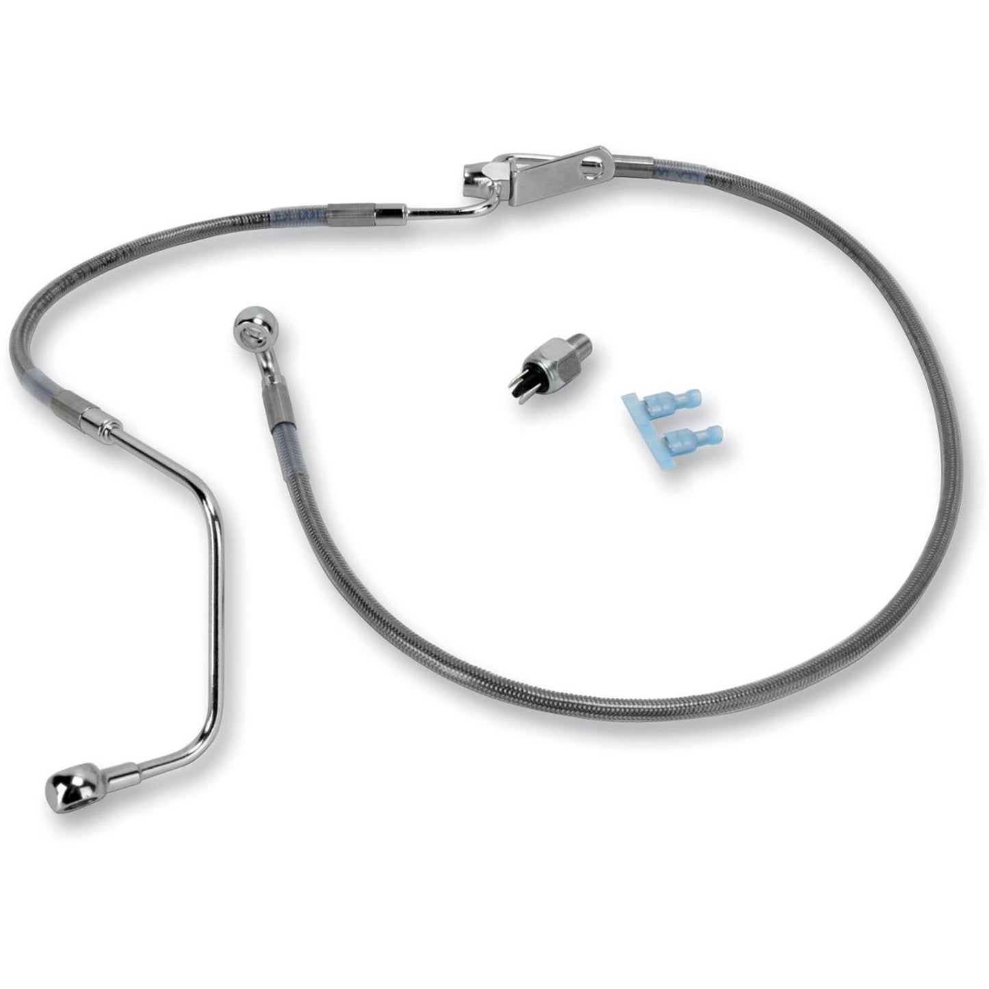 Drag Specialties Front Brake Line - 43-5/8" - Clear Coated Stainless Steel 1741-2944_256213