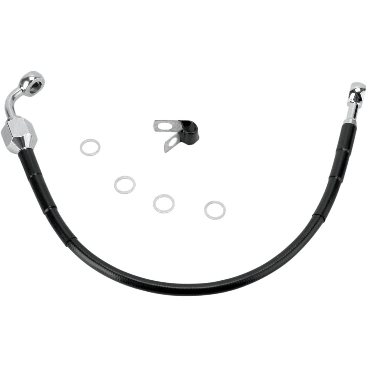 Drag Specialties Rear Brake Line - 15-3/4" - Black Stainless Steel [MPN: 1741-2948]_256215
