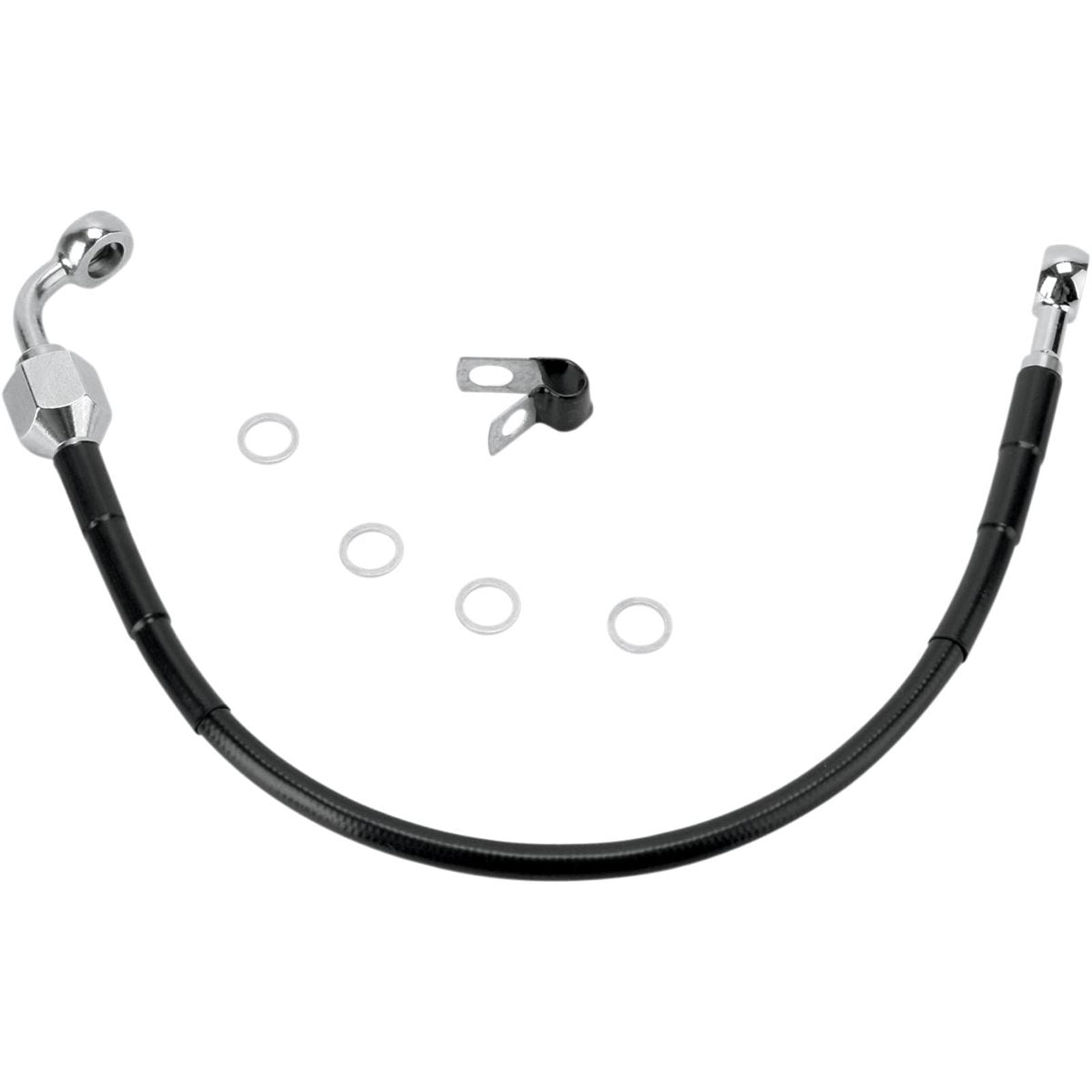 Drag Specialties Rear Brake Line - 15-3/4" - Black Stainless Steel [MPN: 1741-2948]_256215