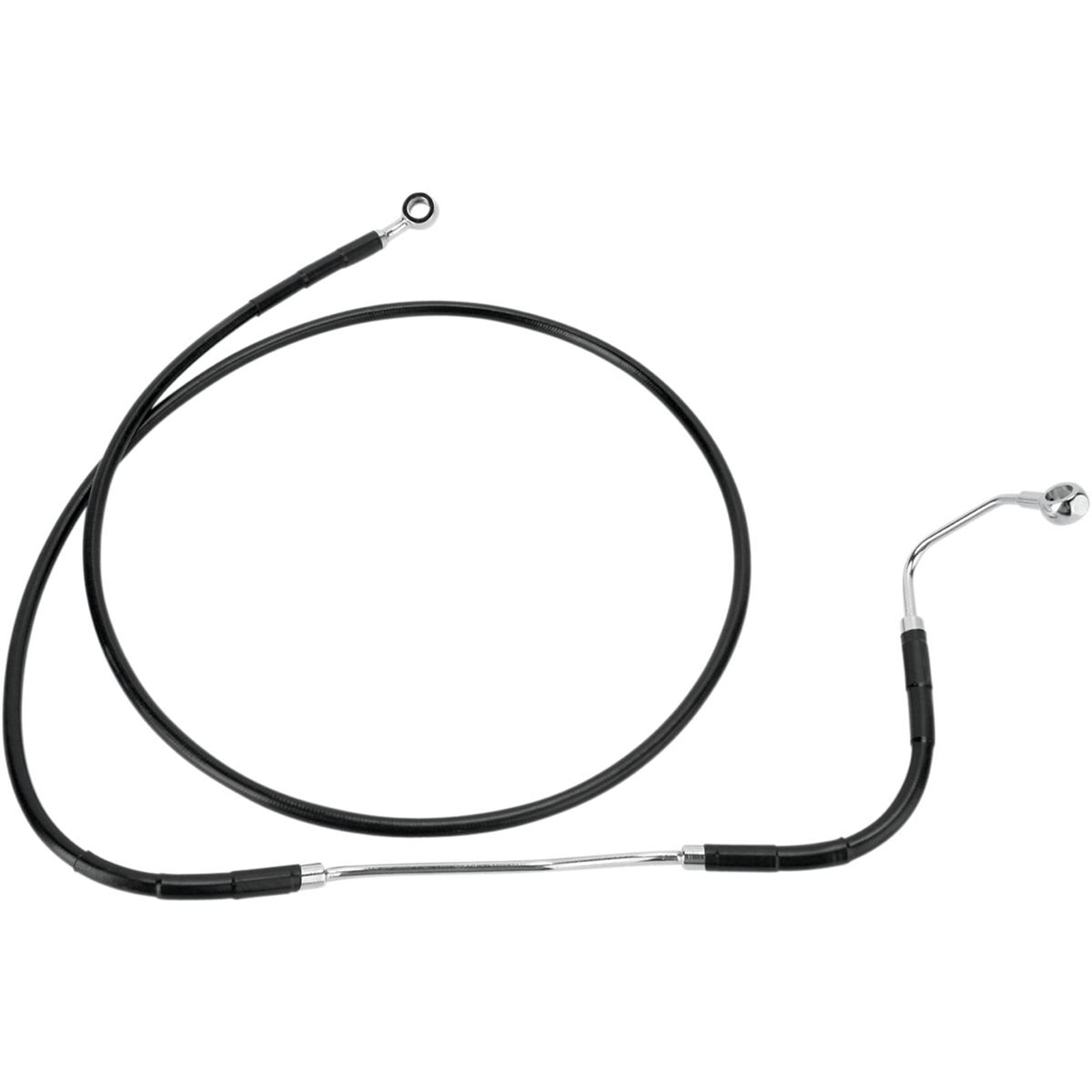 Drag Specialties +6" Brake Line - Front - Black Vinyl - FLT9-13ABS 1741-2935_256218