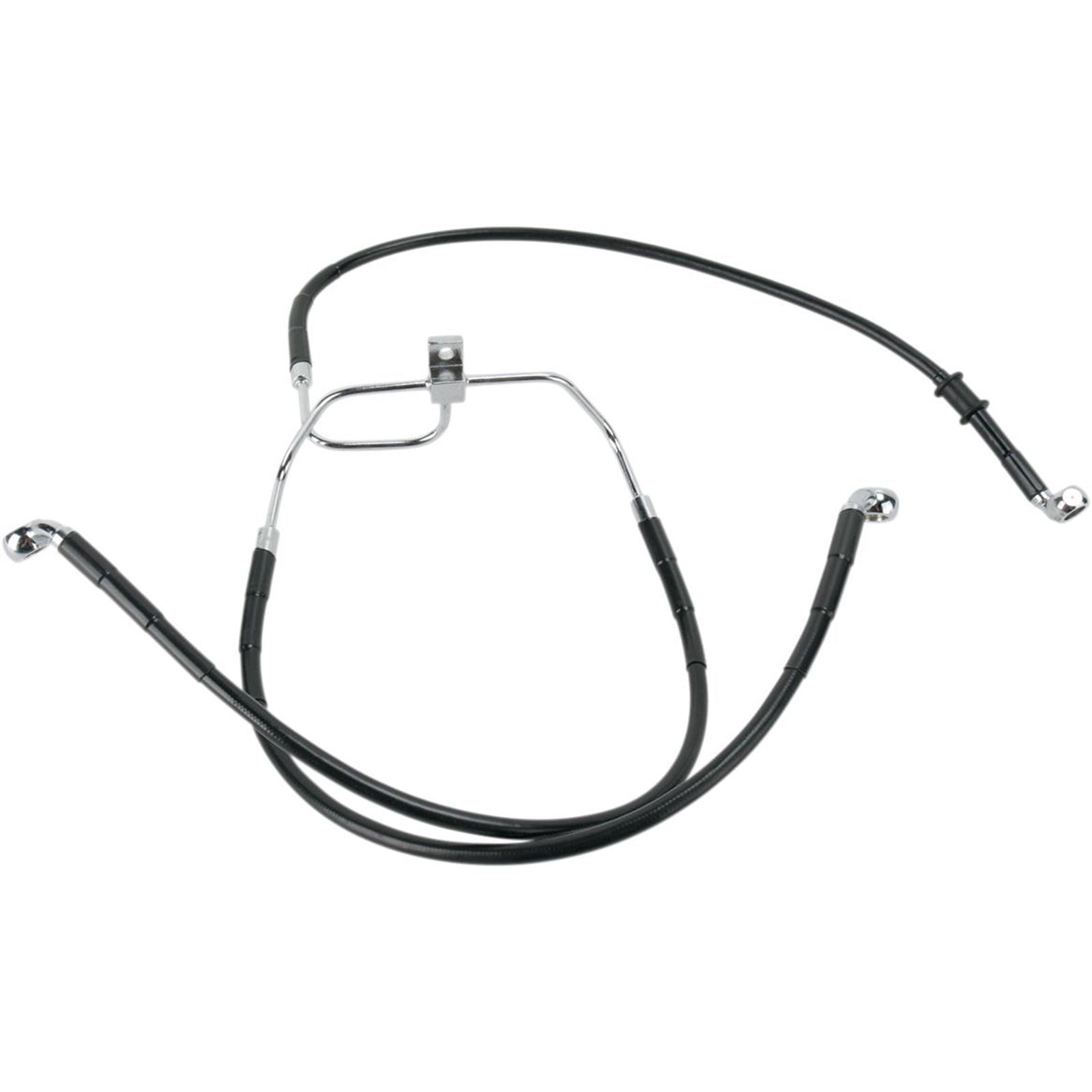 Drag Specialties +10" Brake Line - Front - Black Vinyl - FXDF08-17 1741-2911_256230