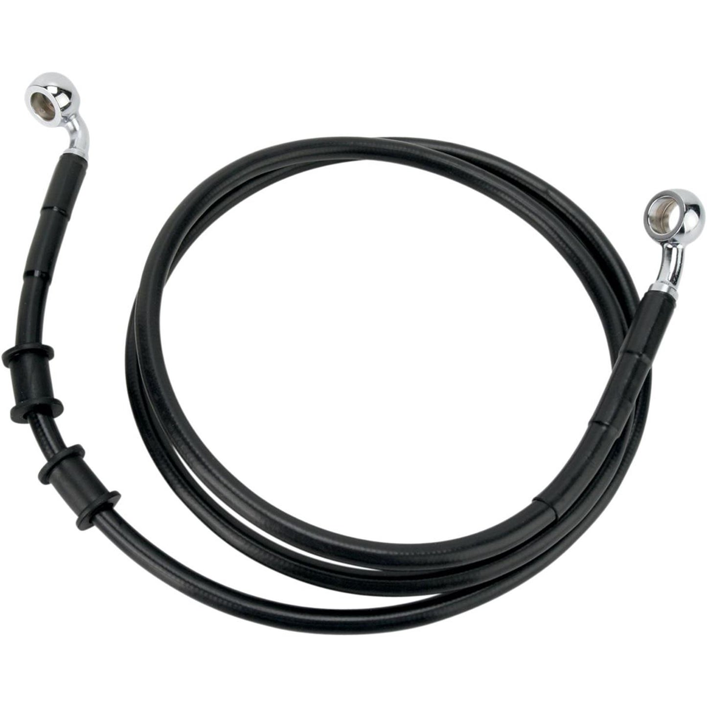 Drag Specialties +4" Brake Line - Front - Black Vinyl - FXDB08-17 1741-2896_256253