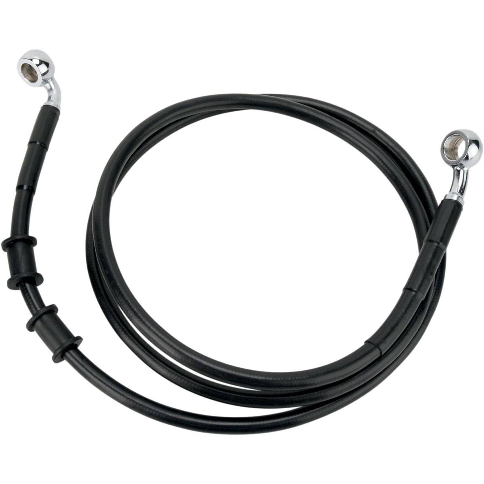 Drag Specialties +4" Brake Line - Front - Black Vinyl - FXDB08-17 1741-2896_256253