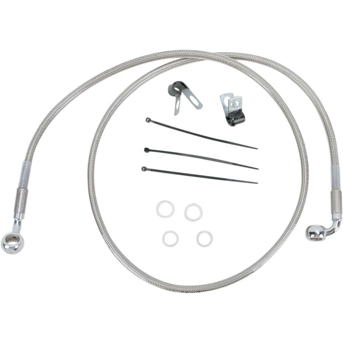 Drag Specialties +6" Brake Line - Front - Stainless Steel - FXDL01-5 1741-2692_256342