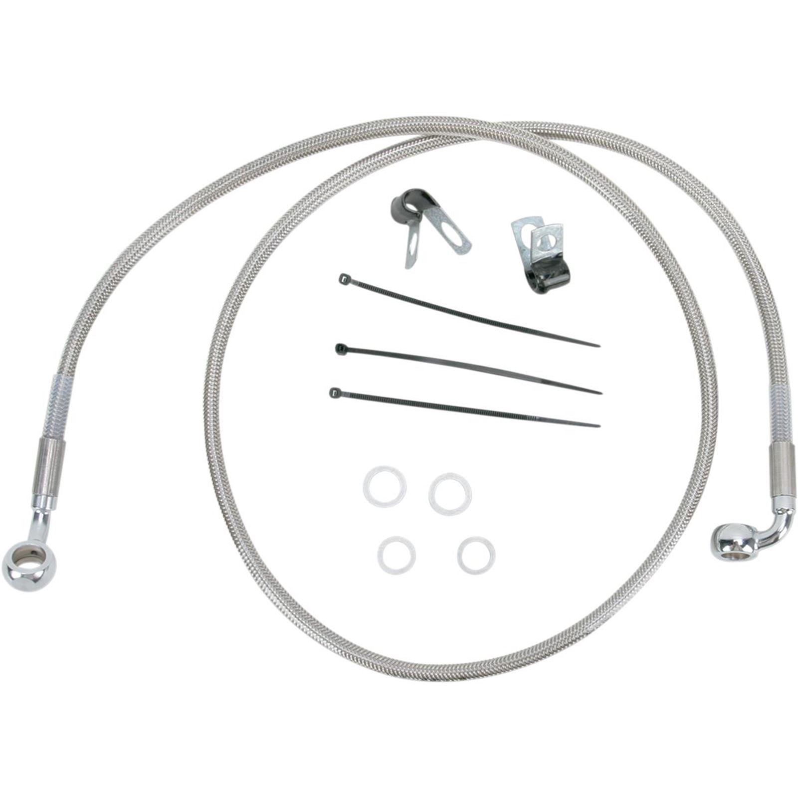 Drag Specialties +6" Brake Line - Front - Stainless Steel - FXDL01-5 1741-2692_256342