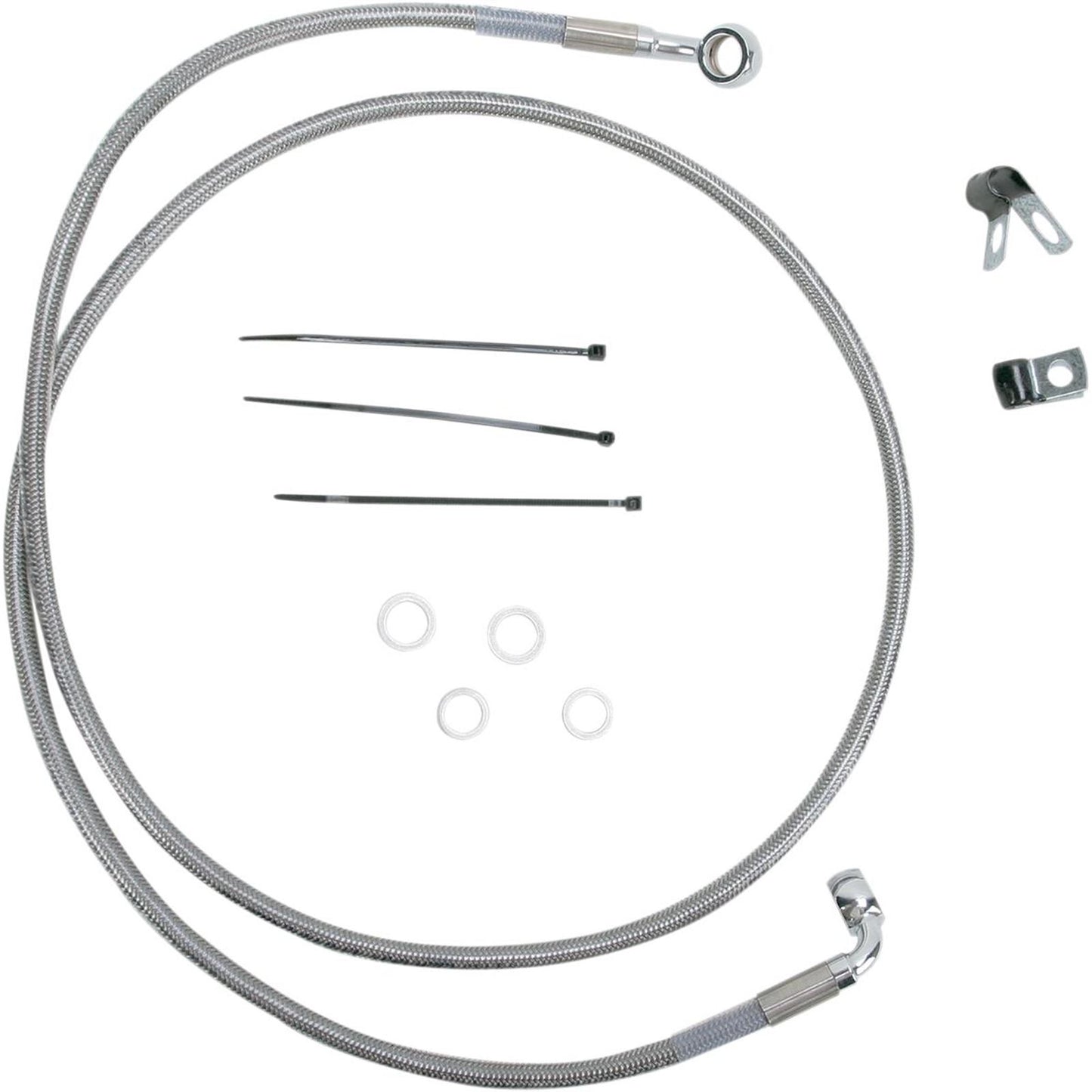 Drag Specialties +8" Brake Line - Front - Stainless Steel - FXD 95-9 1741-2678_256345