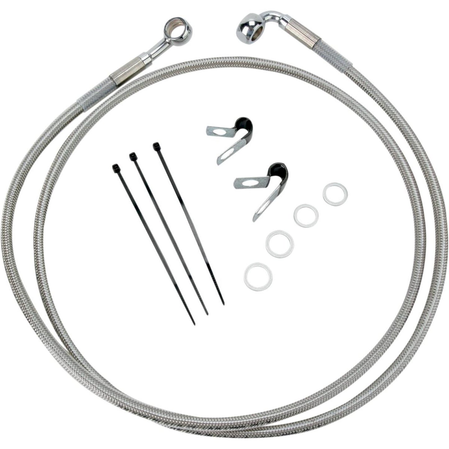 Drag Specialties +10" Brake Line - Front - Stainless Steel - FXD 95-9 1741-2679_256347