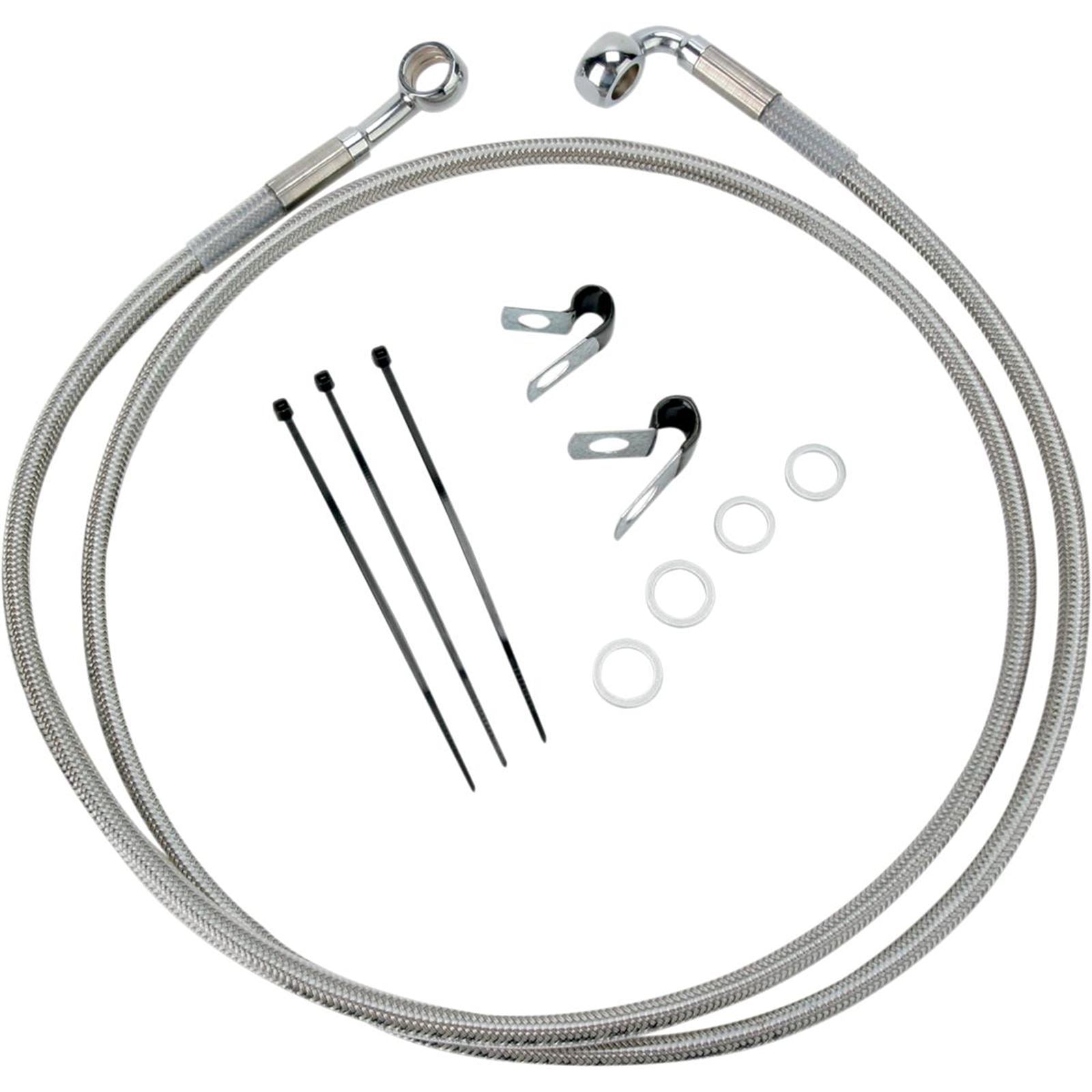 Drag Specialties +10" Brake Line - Front - Stainless Steel - FXD 95-9 1741-2679_256347