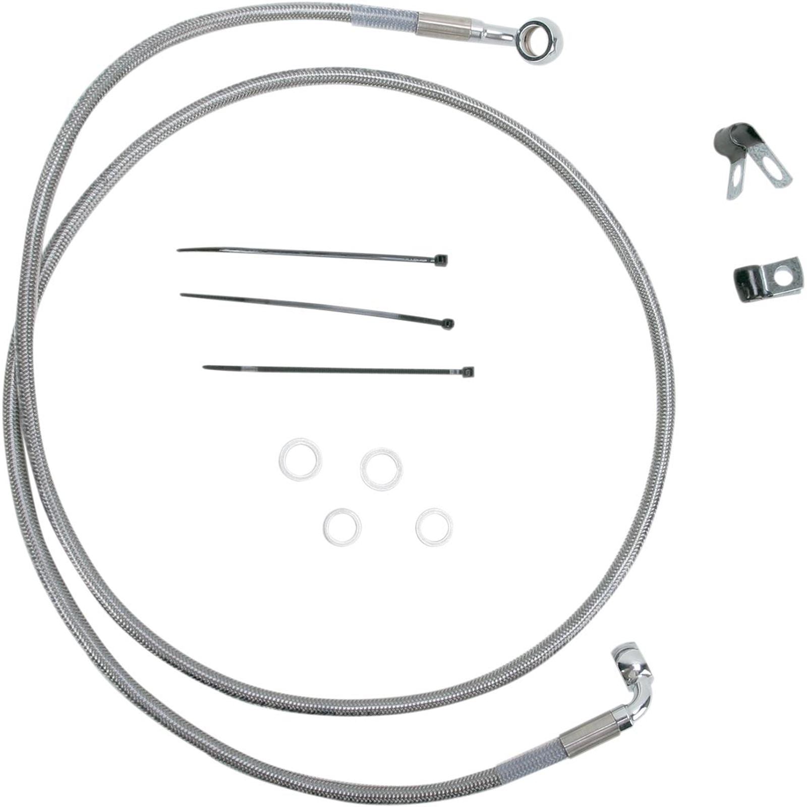 Drag Specialties +2" Brake Line - Front - Stainless Steel - FXD 95-9 1741-2675_256355