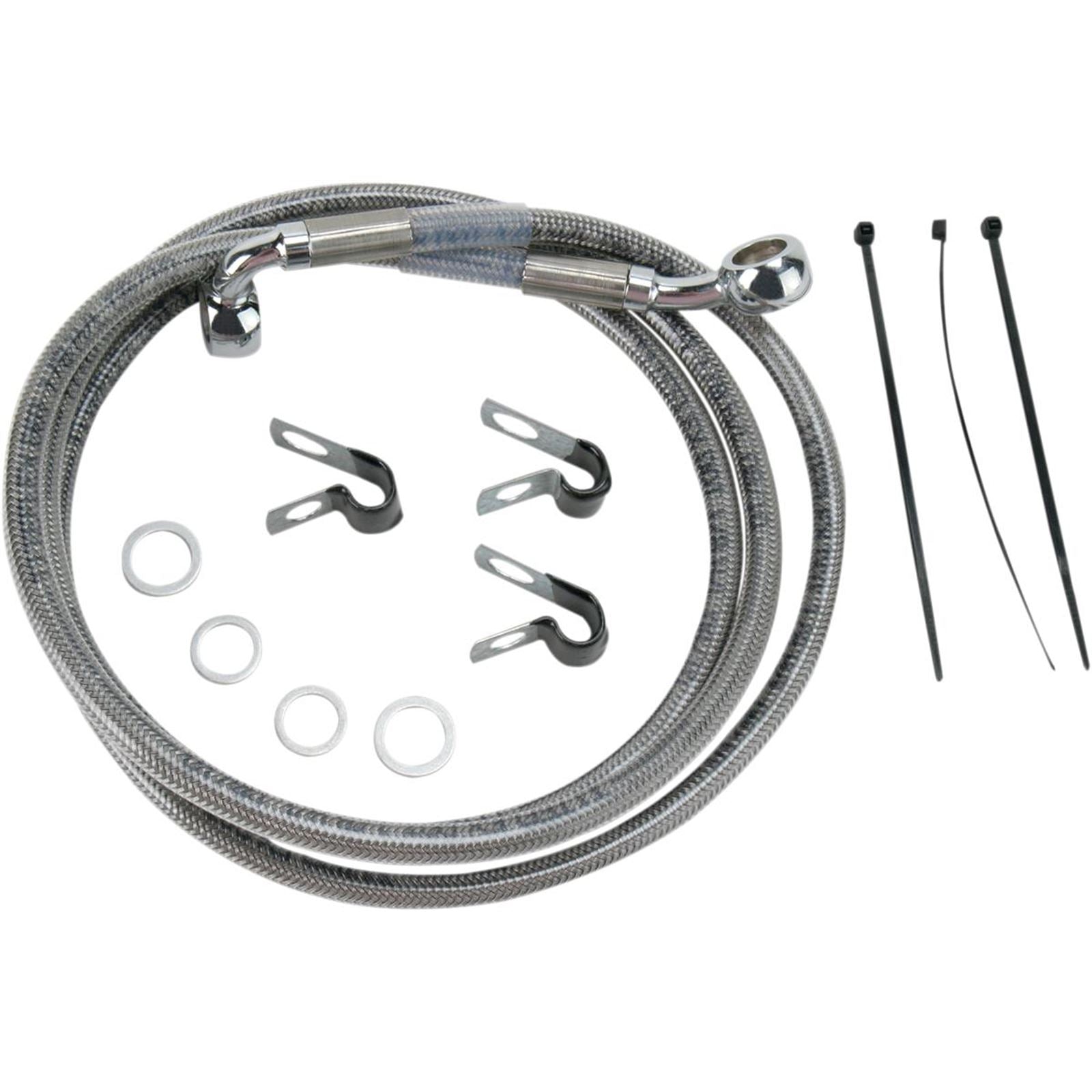 Drag Specialties +10" Brake Line - Front - Stainless Steel - 00-07FLST 1741-2653_256363