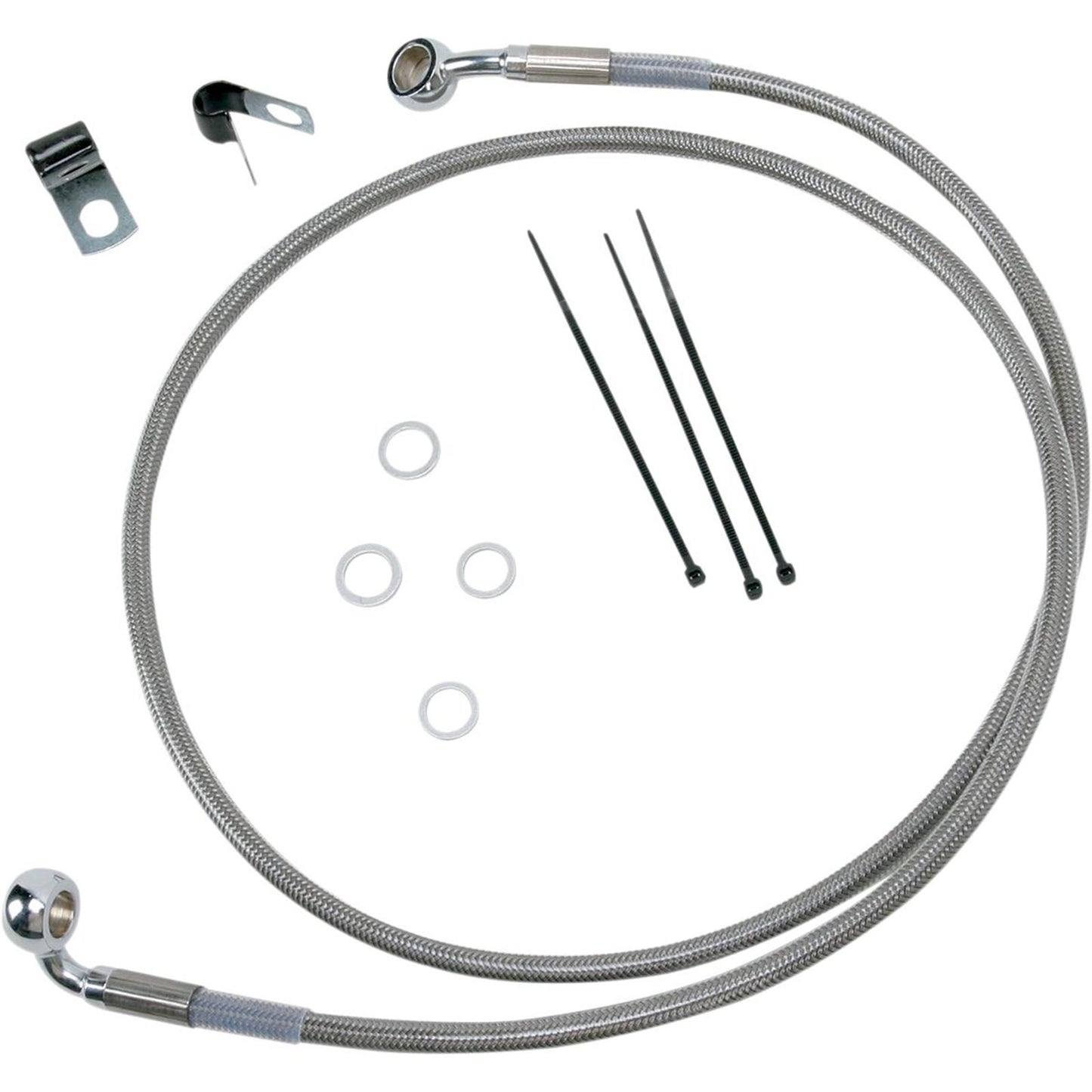 Drag Specialties +2" Brake Line - Front - Stainless Steel - 99-07FXST 1741-2654_256364