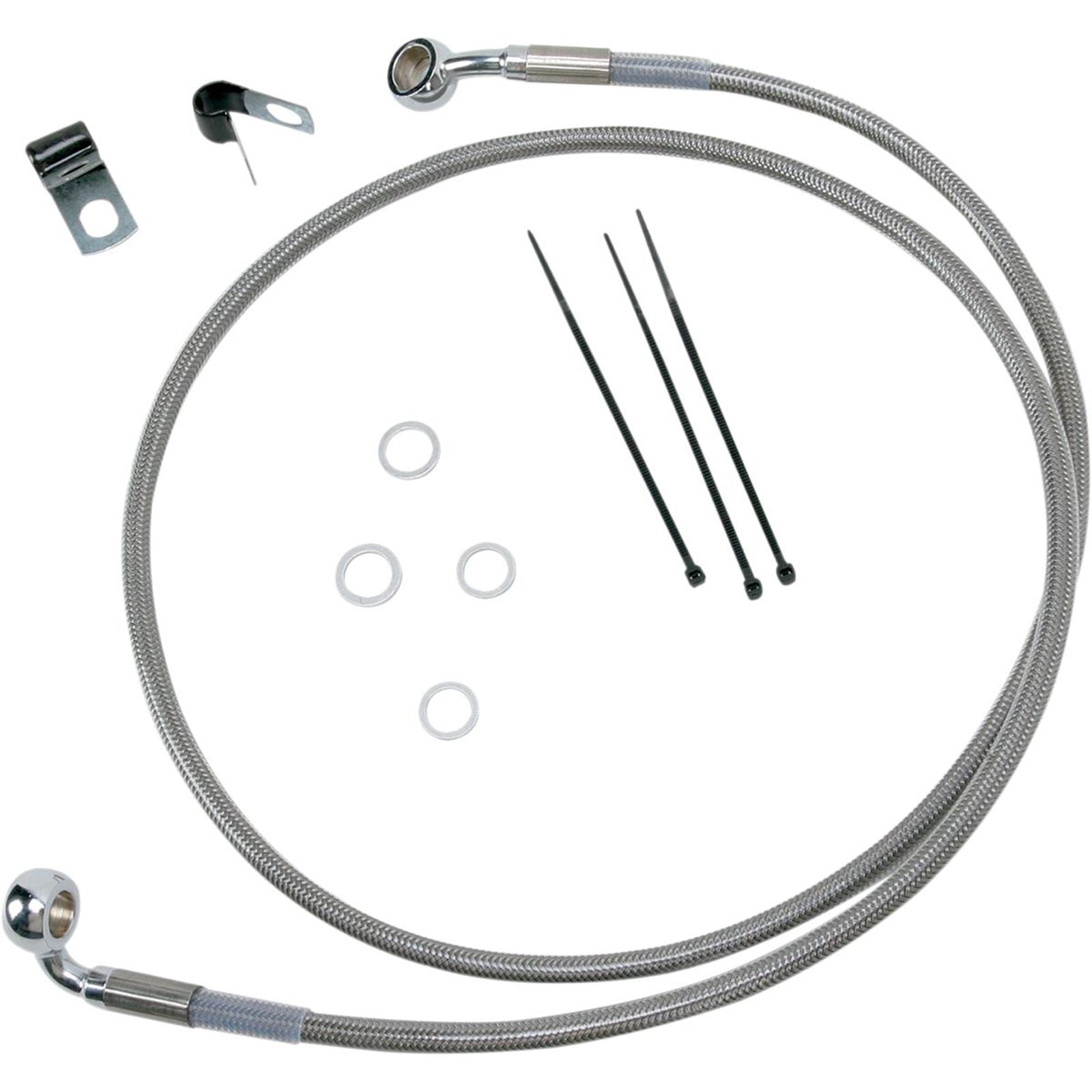 Drag Specialties +4" Brake Line - Front - Stainless Steel - 99-07FXST 1741-2655_256365